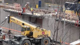 Construction of new Cavotec vacuum mooring system Welland Canal Lock 4 West [upl. by Aleahc]