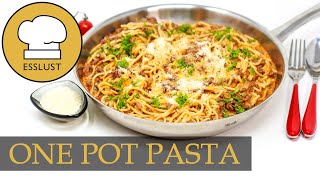 ONE POT SPAGHETTI mit HACK  köstlich und schnell gemacht [upl. by Latreshia371]