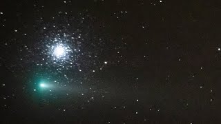 Dance of comet LEONARD with globular star cluster Messier3 [upl. by Becki]