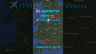 Manchester United Team Flight Tracking  🇬🇧 Manchester to Porto 🇵🇹 mufc shorts [upl. by Armin]