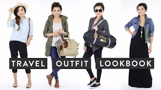 Travel Outfit Ideas Lookbook  Cute Comfortable Fashionable Traveling Outfits  Miss Louie [upl. by Malvie]