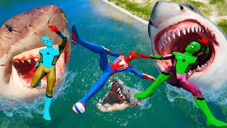 GTA 5 Rainbow Spiderman Jumping Into Pool Euphoria PhysicsRagdolls [upl. by Eatnad21]