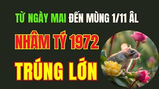 Tử vi Tuổi Nhâm Tý 1972 Từ ngày mai 24 tháng 10 âm đến Mùng 1 tháng 11 âm lịch trúng lớn tiền tỷ [upl. by Sukin]