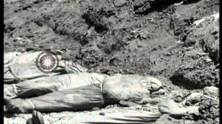 Dead bodies of US soldiers are buried at 96th Division Cemetery in Okinawa duringHD Stock Footage [upl. by Rochkind]