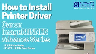 How to Install Printer Driver for Canon imageRUNNER Advance Series [upl. by Ahsini]