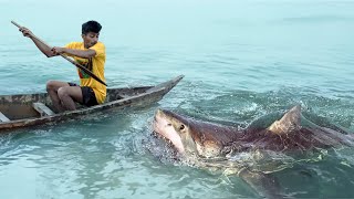 Shark Attack on Fishing Boat 9  A great White Shark Attack Short Movie [upl. by Ailugram]