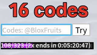 ALL 16 DOUBLE xp codes in 1 minute Blox Fruits [upl. by Louanna]