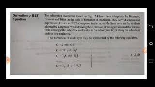 Adsorption Derivation of BET equation [upl. by Arrais]