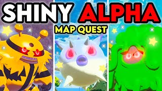 SHINY ALPHA MAP QUEST  MORE in Pokemon Legends Arceus [upl. by Eenram]