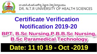 Ntruhs paramedical counselling 2019  ap bsc nursing BPT PBBSC counselling date 2019 [upl. by Darby]