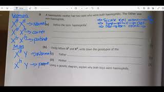 BIOLOGY PAPER 2 GCE 2023 SECTION A Q5 ON GENETICS [upl. by Purvis362]