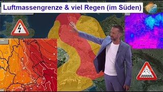 Luftmassengrenze amp viel Regen rund um den Alpenraumnördlichen Mittelmeerraum Gewitter amp Taupunkte [upl. by Llemert]