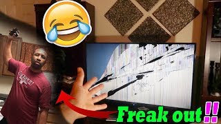 INSANE BROKEN TV PRANK ON MY DAD Gone Too Far [upl. by Aicilav]