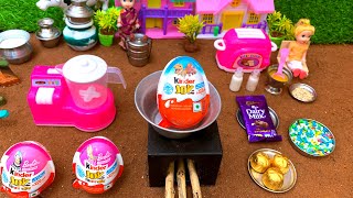 Miniature Chocolate Brownie Cake Recipe Mini Cooking  Kinder Joy chocolate cookies Brownie Cake [upl. by Pomeroy]