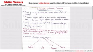 Class 01 Introduction to Medicinal Chemistry  Medicinal Chemistry01  BPharma 4th Semester [upl. by Joash862]