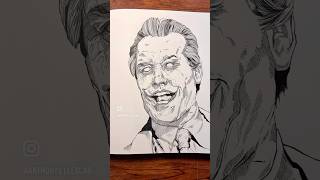 Drawing The Joker drawing thejoker batman art ink pendrawing penart artist [upl. by Odnesor]