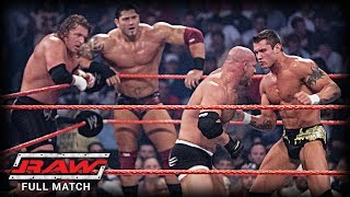 WWE  GOLDBERG VS EVOLUTION  FIRST AND LAST TIME EVER [upl. by Elletnwahs]