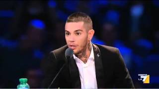 Miss Italia  Emis Killa quotLa bellezza di una donna filtra anche attraverso il suono della vocequot [upl. by Tnahs227]