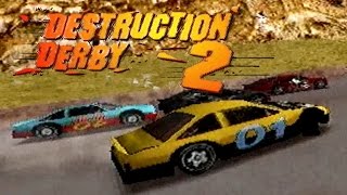 Destruction Derby 2 PS1  Multiplayer Versus [upl. by Arodoet]