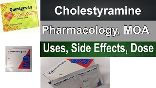 Cholestyramine Pharmacology  Mechanism of action  Cholestyramine Tablet Uses side effects Dose [upl. by Annaxor]