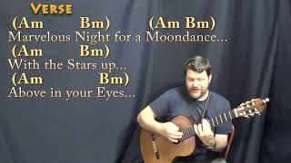 Moondance Van Morrison Guitar Cover Lesson with ChordsLyrics  Munson guitar lesson [upl. by Suedaht]