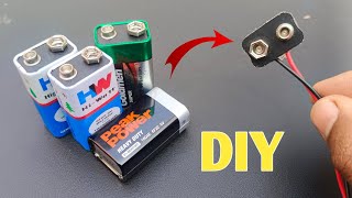 DIY 9v battery connector at home  9v battery hacks [upl. by Fernandina]