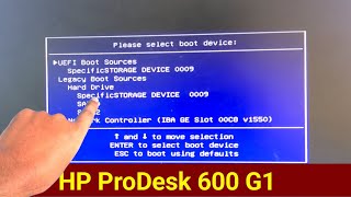 Boot Menu setting on HP ProDesk 600 G1 Desktop PC and Install windows guide [upl. by Semmes]