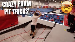 TRYING CRAZY NEW TRICKS INTO FOAM PIT [upl. by Francois601]