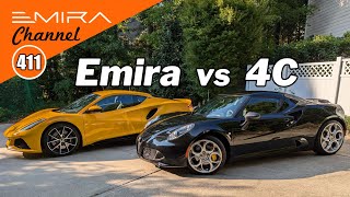 Lotus Emira vs Alfa Romeo 4C Review [upl. by Remoh830]