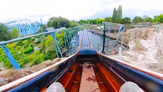 Wild Water Slide Bobbejaanland  ONRIDE  log flume water ride POV [upl. by Creamer]