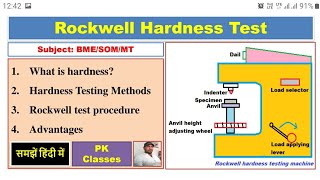 Rockwell hardness test हिंदी [upl. by Yzdnil]