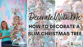 How to Decorate a Slim Christmas Tree  Decorating My Small Christmas Tree [upl. by Mahgirb]