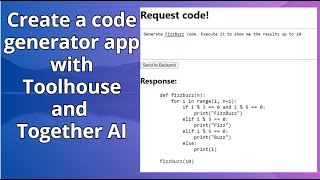 Create a code generator app with Toolhouse and Together AI [upl. by Ahsatal]