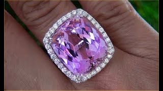 Jacqueline Kennedy Onassis Estate Patroke Mined Pink Kunzite  Diamond Ring Solid 14K White Gold [upl. by Draneb]