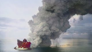 Hunga Tonga Volcano Eruption Update Large Tsunami Occurs Powerful Explosive Eruption [upl. by Ecissej415]