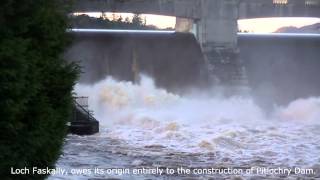 Pitlochry Dam and Fish Ladder in full spate [upl. by Yovonnda]