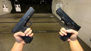 Glock 17 vs Smith amp Wesson MampP9 M20 Full Size 9mm [upl. by Boulanger]