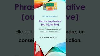 La phrase impérative 👨🏻‍🏫📝 éducation francais grammaire phrases impérative injonctive [upl. by Aibun]