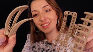 ASMR ✨ Clipping away your anxiety ♡ personal attention hair clips whispers [upl. by Llenehs]