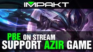 Support Azir  Full Game PBE League of Legends  by impaKt [upl. by Eenahc]