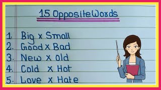 15 Opposite Words  Opposite Words  Antonyms words  Opposite word  Opposite Words in English [upl. by Marl]