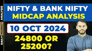 NIFTY PREDICTION FOR TOMORROW 10 OCT  BANK NIFTY PREDICTION NIFTY LIVE TRADING NIFTY EXPIRY DAY [upl. by Worrad]