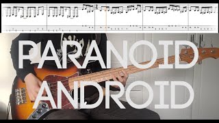 Radiohead  Paranoid Android  Bass Cover With TABS [upl. by Zucker]