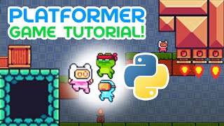 Python Platformer Tutorial  Animations Sprites Collisions Jumping Gravity [upl. by Aihsemot]