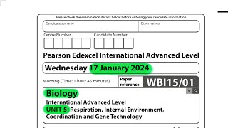 A level  Biology  Unit 5  January 2024 [upl. by Gilletta]