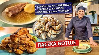 Rączka gotuje KWAŚNICA ŻEBERKA w kapuście rogaliki z ciasta quotTOPIELECquot [upl. by Nomahs]