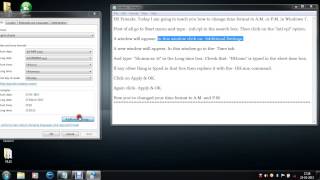 Changing time format to AM and PM in Windows 7 HD [upl. by Ulberto761]