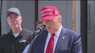 Trump visits Georgia in Helenes aftermath [upl. by Eenafit]