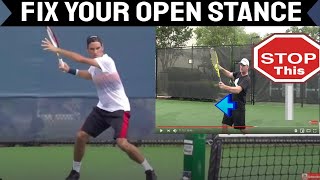 Forehand Lesson Fixing the 1 Open Stance Forehand Mistake [upl. by Darej]