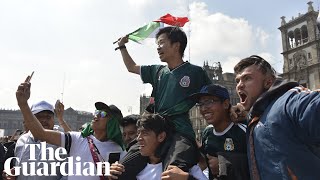 South Korean fans mobbed by Mexicans after Germanys World Cup exit [upl. by Burke749]